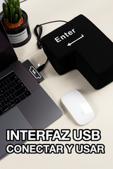 Tecla ENTER Gigante USB Antiestrés – Almohada de Oficina para Ordenador | Gadget Divertido para Programadores y Gamers