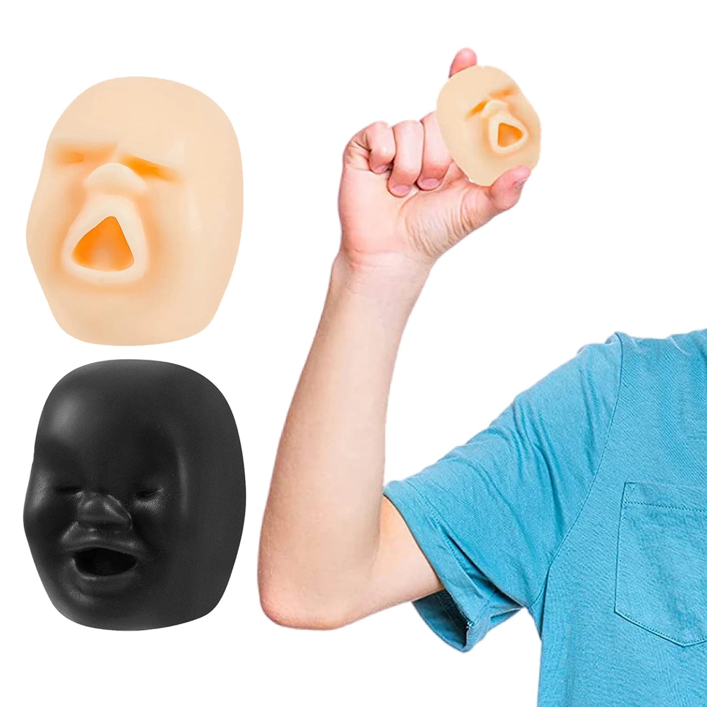 Bola Antiestrés con Cara Humana – Juguete Suave para Aliviar Estrés y Ansiedad | Pelota de Descompresión Divertida